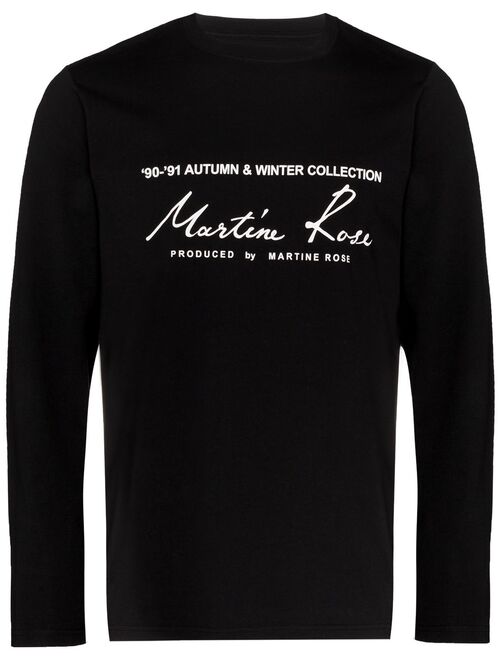 Martine Rose logo-print longsleeved cotton T-shirt