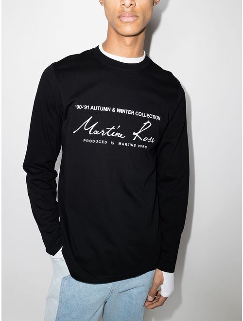 Martine Rose logo-print longsleeved cotton T-shirt