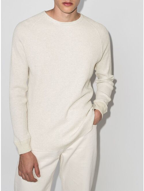 BEAMS PLUS waffle-knit crew-neck jumper