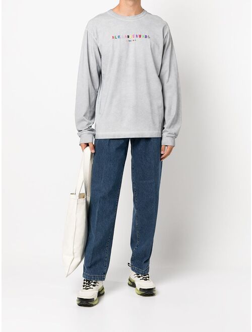 Alexander Wang debossed-logo long-sleeved T-shirt