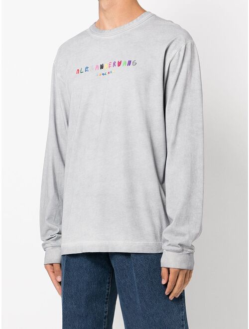 Alexander Wang debossed-logo long-sleeved T-shirt