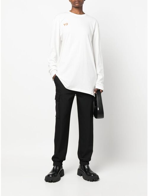 Y-3 logo-print long sleeved T-shirt