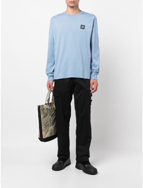 Stone Island logo-patch long-sleeve T-shirt