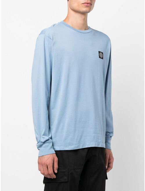 Stone Island logo-patch long-sleeve T-shirt