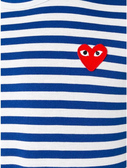 Comme Des Garcons Play striped heart embellished T-shirt