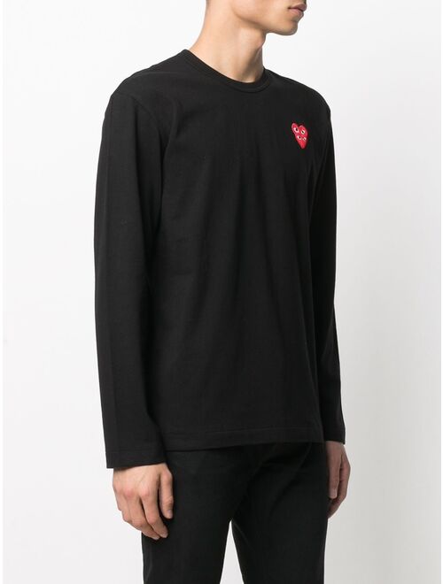 Comme Des Garcons Play embroidered Two Heart T-shirt