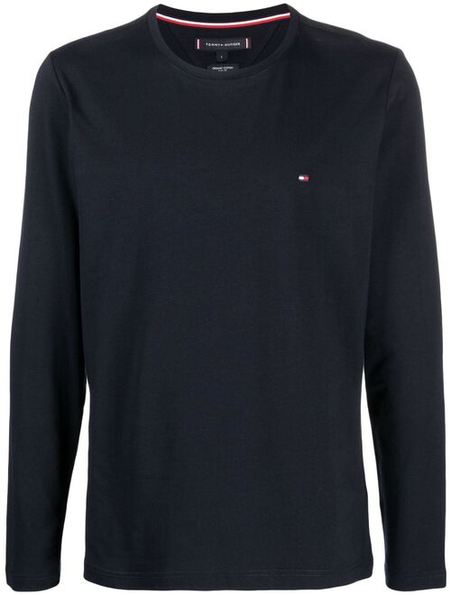 Tommy Hilfiger logo-embroidered long-sleeve T-shirt