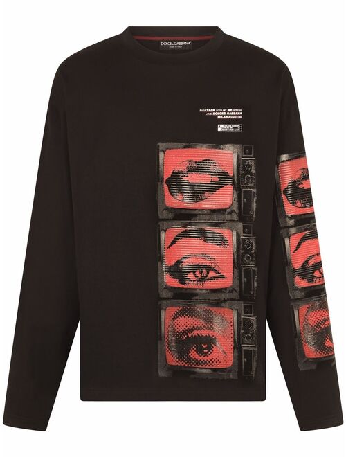 Dolce & Gabbana graphic-print longsleeved T-shirt