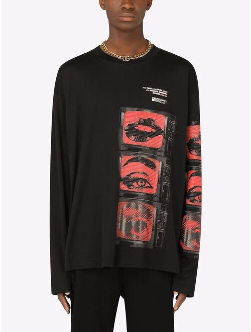 Dolce & Gabbana graphic-print longsleeved T-shirt