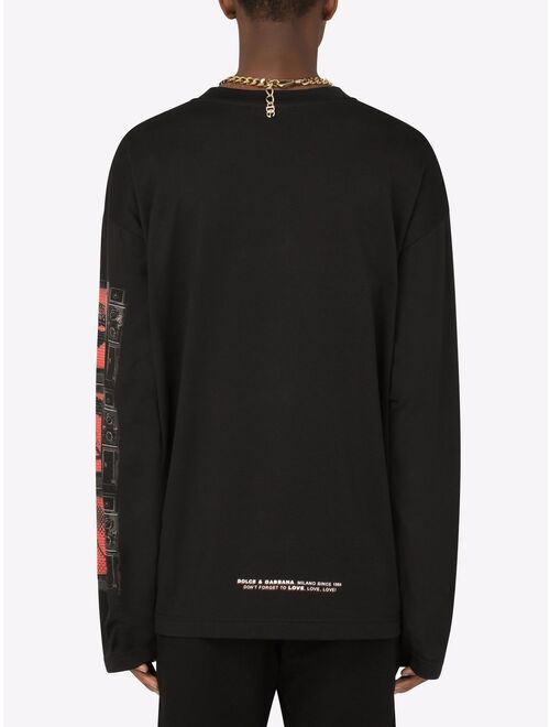 Dolce & Gabbana graphic-print longsleeved T-shirt