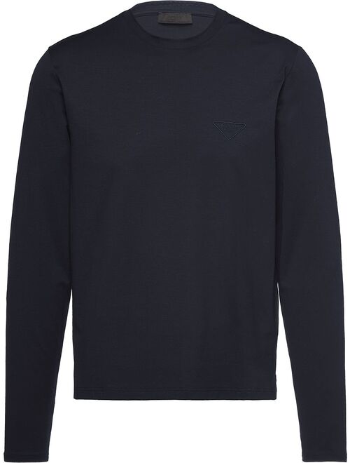 Prada logo plaque long-sleeved T-shirt