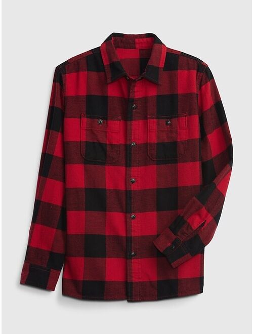 Gap Kids 100% Organic Cotton Flannel Shirt