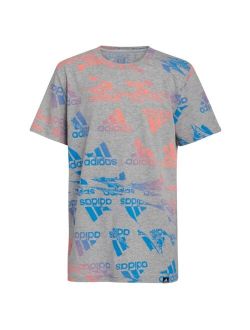 Big Boys Short Sleeve Glitchy All Over Print Heather T-shirt