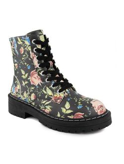 sugar Kaedy Women's Floral Combat Boots