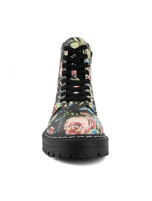 sugar Kaedy Women's Floral Combat Boots