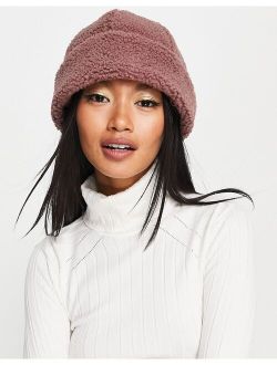 ASYOU borg beanie hat in mauve