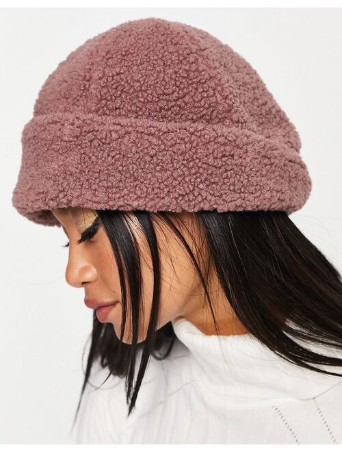 ASYOU borg beanie hat in mauve