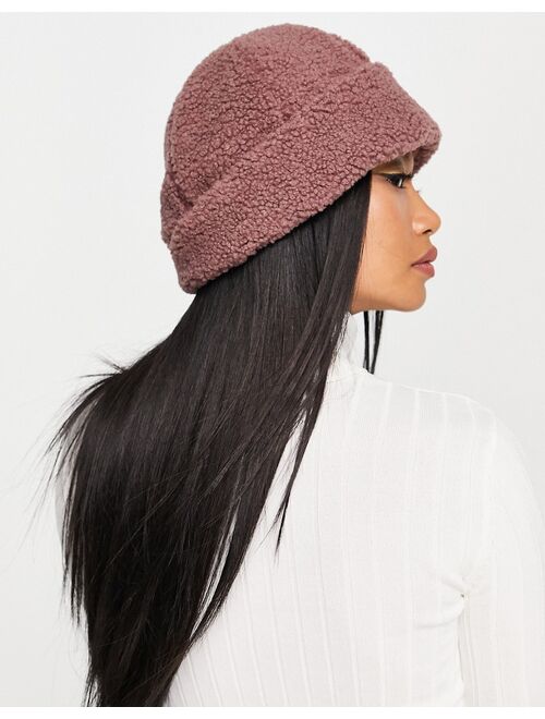 ASYOU borg beanie hat in mauve