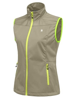 Little Donkey Andy Women's Lightweight Softshell Vest, Windproof Sleeveless Jacket for Running Hiking Travel