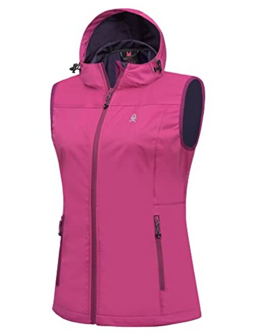 Little Donkey Andy Women's Lightweight Softshell Vest, Windproof Sleeveless Jacket for Running Hiking Travel