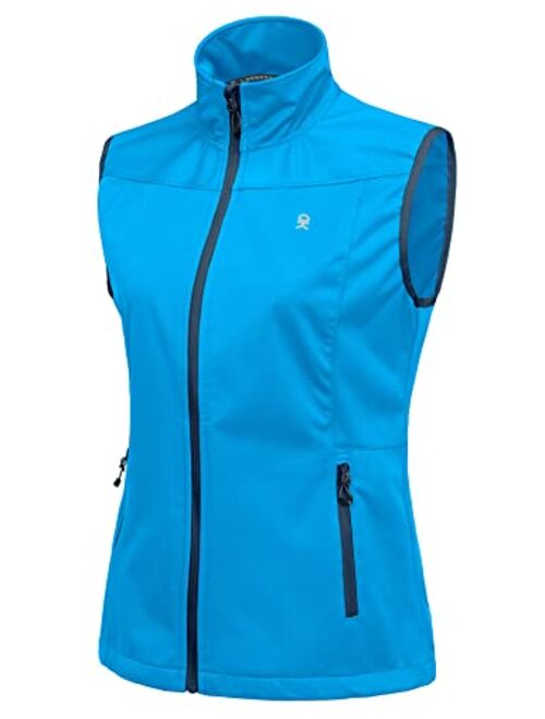 Little Donkey Andy Women's Lightweight Softshell Vest, Windproof Sleeveless Jacket for Running Hiking Travel