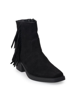 SO Women's Old Fashion Fringe Western Ankle Boots