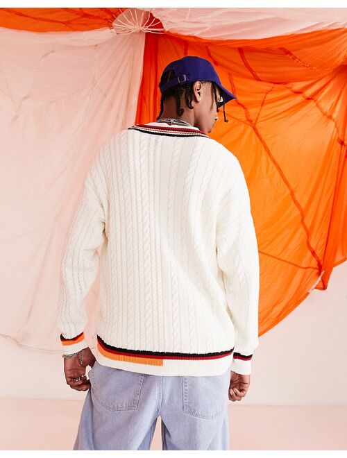 ASOS DESIGN oversized spliced cricket sweater