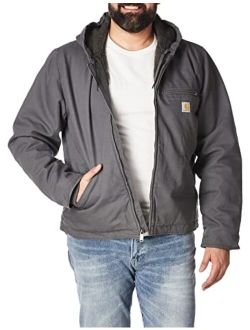 Men's Relaxed Fit Washed Duck Sherpa-Lined Jacket