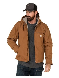 Men's Relaxed Fit Washed Duck Sherpa-Lined Jacket