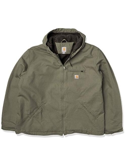 Men's Relaxed Fit Washed Duck Sherpa-Lined Jacket