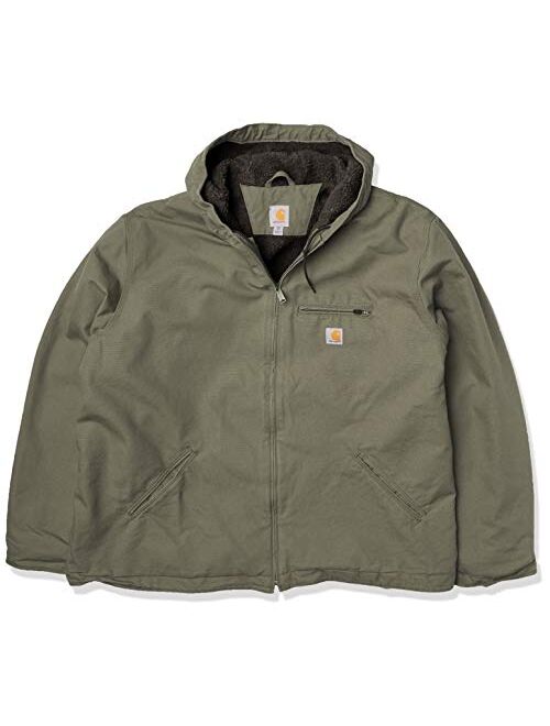 Carhartt Men's Relaxed Fit Washed Duck Sherpa-Lined Jacket