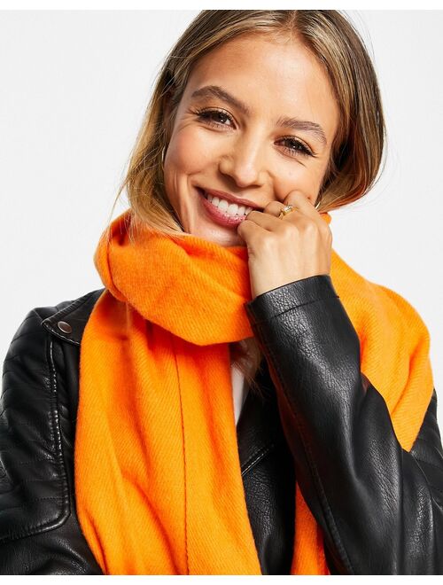 ASOS DESIGN raw edge scarf in bright orange