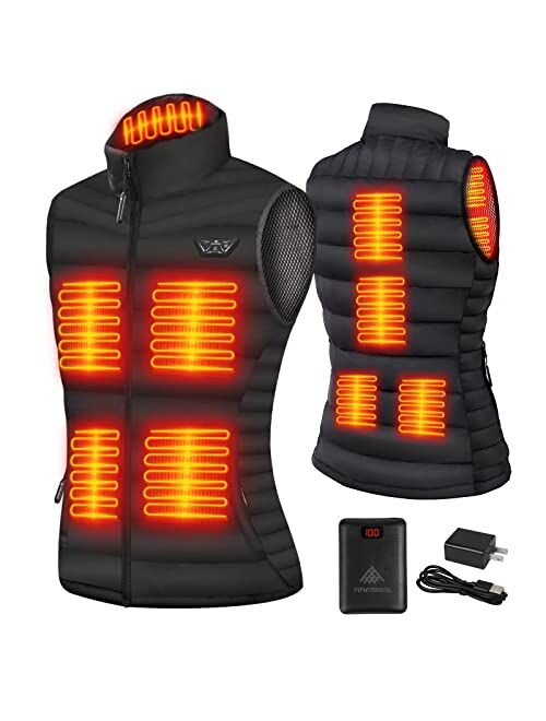 PIFMYSEDOL Heated Vest for Women with Battery Pack, Lightweight Rechargeable Electric Heating vest with 9 Heating Panels