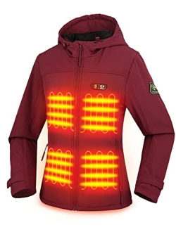 PTAHDUS Womens Heated Jacket with Battery Pack 7.4V, with Hand Warmer Pocket