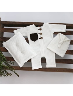 Zeroest Newborn Photography Outfits Boy Newborn Boy Photoshoot Outfits Baby Boy Outfits for Photography Romper Posing Pillow Hat