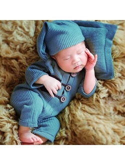 Zeroest Newborn Photography Outfits Boy Newborn Boy Photoshoot Outfits Baby Boy Outfits for Photography Romper Posing Pillow Hat