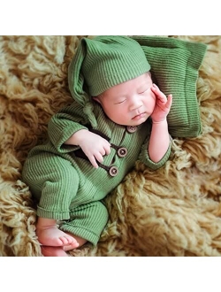 Zeroest Newborn Photography Outfits Boy Newborn Boy Photoshoot Outfits Baby Boy Outfits for Photography Romper Posing Pillow Hat