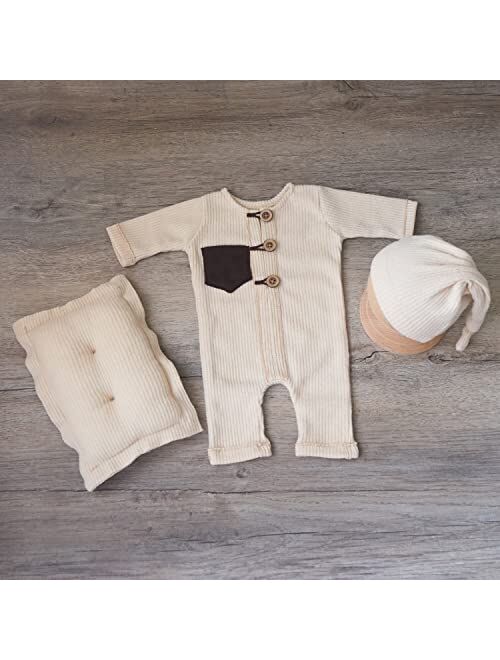 Zeroest Newborn Photography Outfits Boy Newborn Boy Photoshoot Outfits Baby Boy Outfits for Photography Romper Posing Pillow Hat