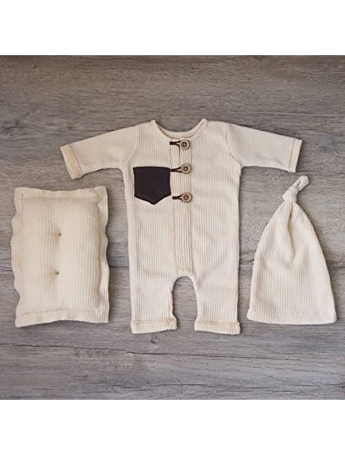 Zeroest Newborn Photography Outfits Boy Newborn Boy Photoshoot Outfits Baby Boy Outfits for Photography Romper Posing Pillow Hat