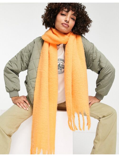 Topshop supersoft chunky scarf in orange