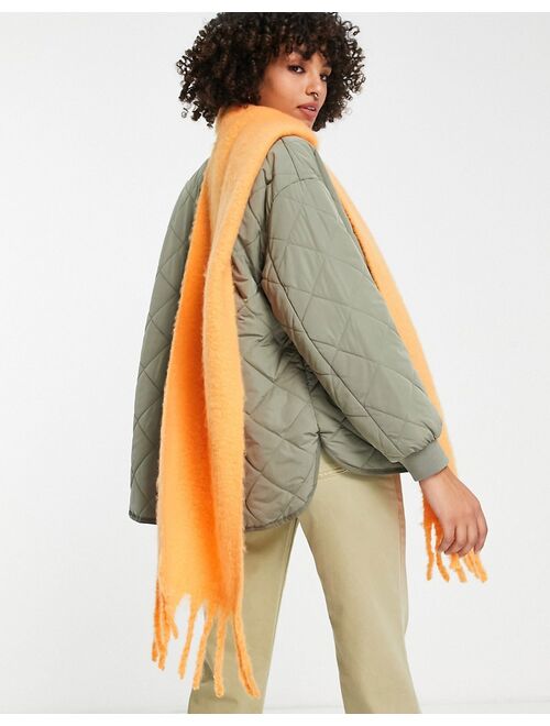 Topshop supersoft chunky scarf in orange