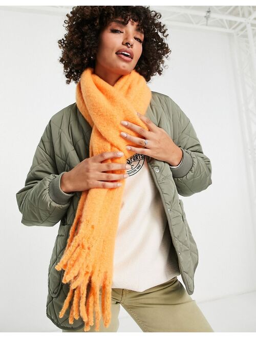 Topshop supersoft chunky scarf in orange