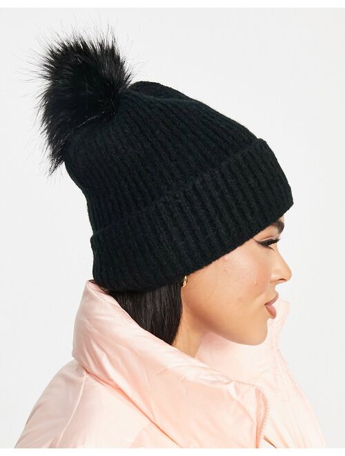 Columbia Winter Blur pom pom beanie in black