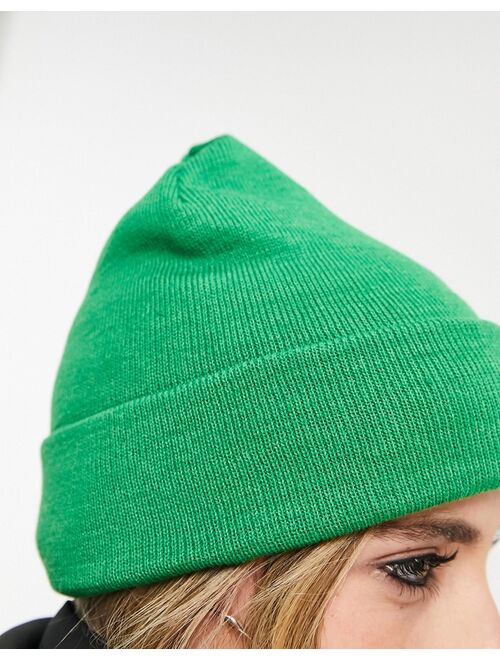 Only ribbed beanie in bright green