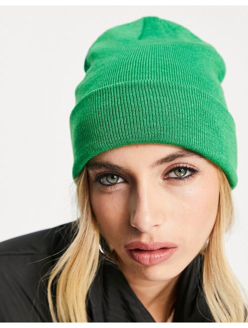 Only ribbed beanie in bright green