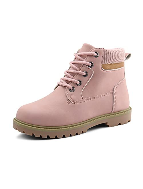 JABASIC Kids Ankle Boots Boys Girls Lace-Up Outdoor Comfort Work Boots