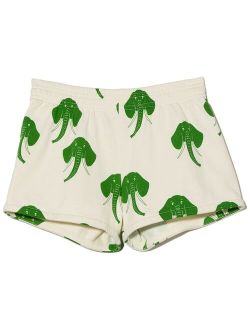 Elephant-print track shorts