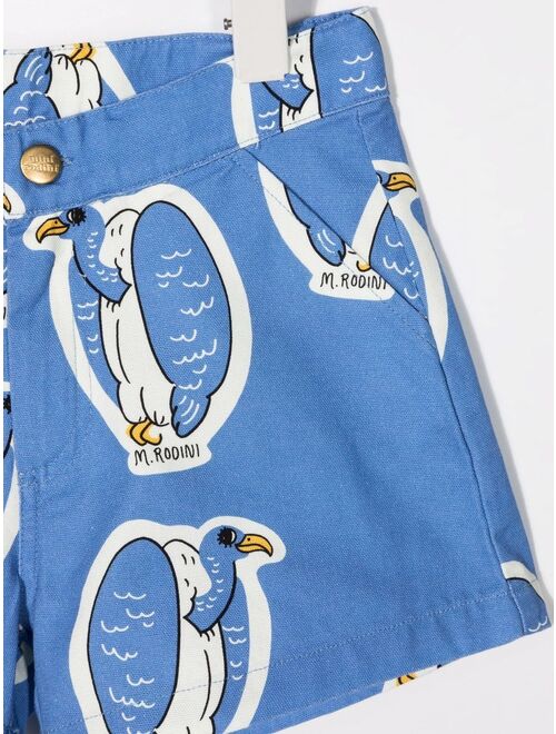 Mini Rodini penguin-print shorts