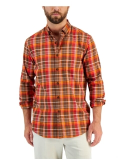 Men's Regular-Fit Brushed Plaid Shirt, Created for Macy's