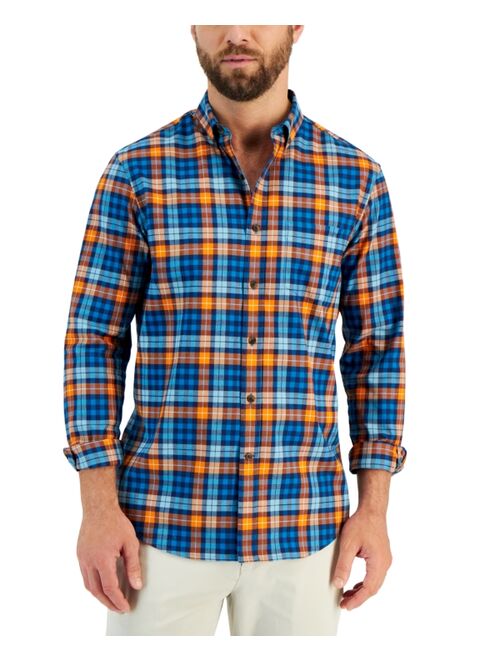 Club Room Men's Regular-Fit Brushed Plaid Shirt, Created for Macy's